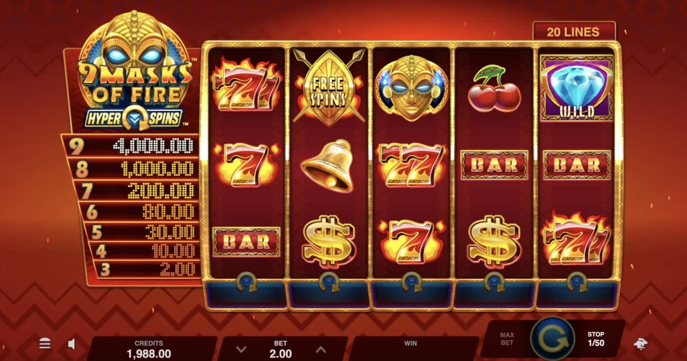 9 Masks of Fire HyperSpins Slot